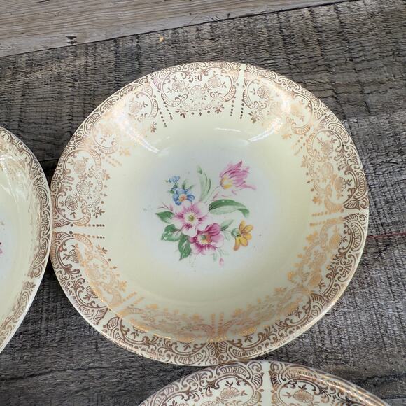 Vintage Eggshell Nautilus Dinner Plate Set Floral E 45 N 5 - Picture 8 of 16
